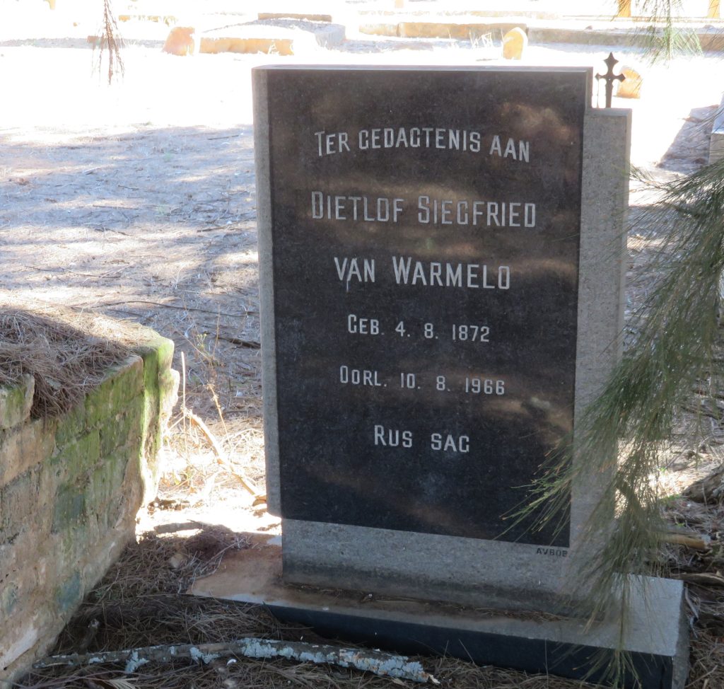 Heidelberg van Warmelo grave